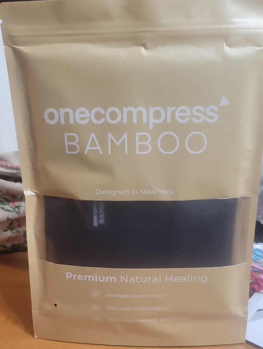 onecompress BAMBOO Premium Natural Healing Knee Sleeve - Black